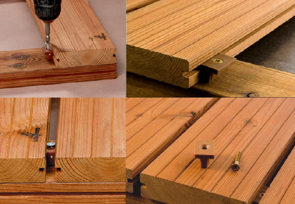 Pavimento da esterno in legno THERMOWOOD -Posa pavimento con clip ONLYWOOD Pavimento Legno massello Variopinto