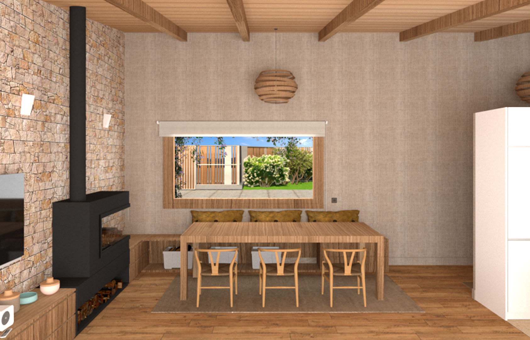 Diseño de una vivienda Unifamiliar de nueva construcción en Cabueñes, Gijón (Proyecto en construcción), arQmonia estudio, Arquitectos de interior, Asturias arQmonia estudio, Arquitectos de interior, Asturias Dining room