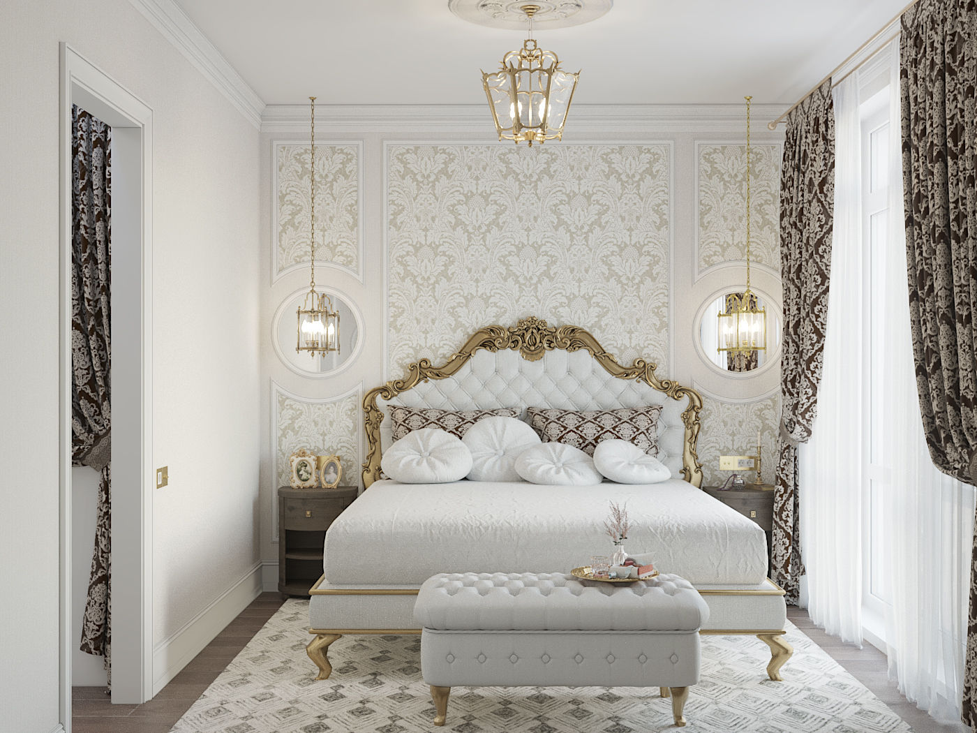 Спальня интерьера "Дворянское гнездо в Триумф Паласе" «Студия 3.14» Спальня в классическом стиле