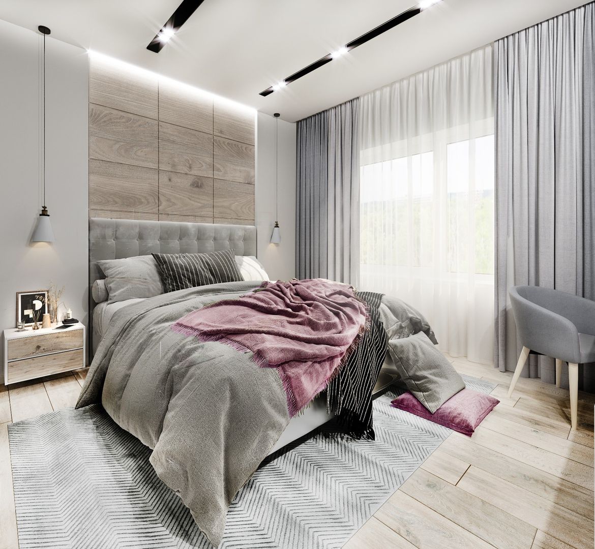 Спальня Уральск, DesignNika DesignNika Scandinavian style bedroom