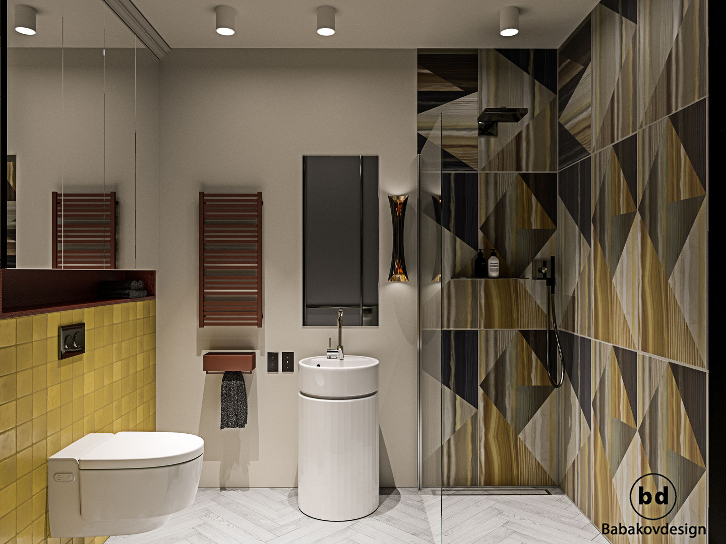 Дом на Лыжной, Babakovdesign Babakovdesign Bathroom