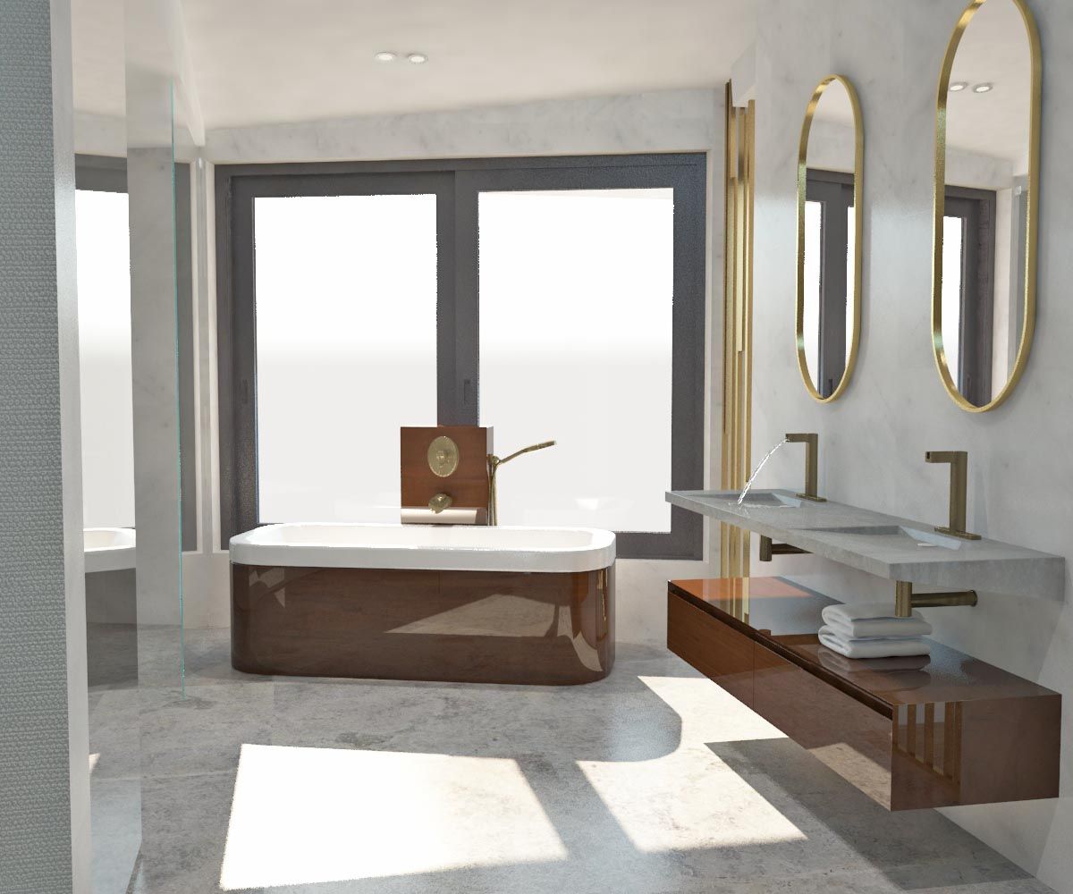 Güney Afrika'da Bir Villa Projesi, Kalya İç Mimarlık \ Kalya Interıor Desıgn Kalya İç Mimarlık \ Kalya Interıor Desıgn Modern bathroom Marble