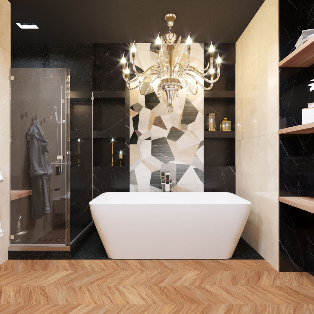 Современный ар деко, Дизайн студия "Чехова и Компания" Дизайн студия 'Чехова и Компания' Eclectic style bathroom Wood Wood effect