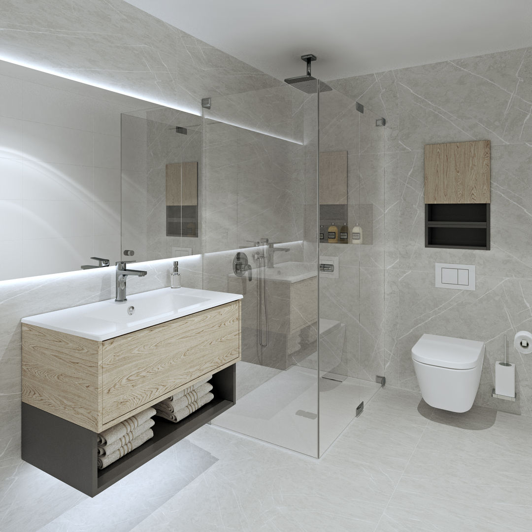 Baño de dormitorio principal Tono Lledó Estudio de Interiorismo en Alicante Baños de estilo moderno