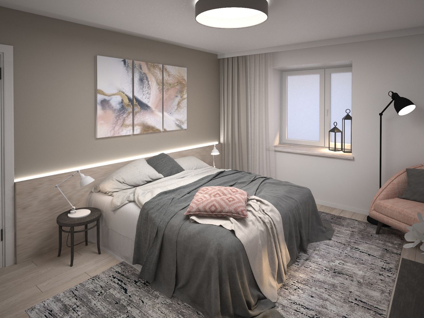 Квартира для мудрой пары_ Спальня, Tafeta студия дизайна Tafeta студия дизайна Minimalist bedroom