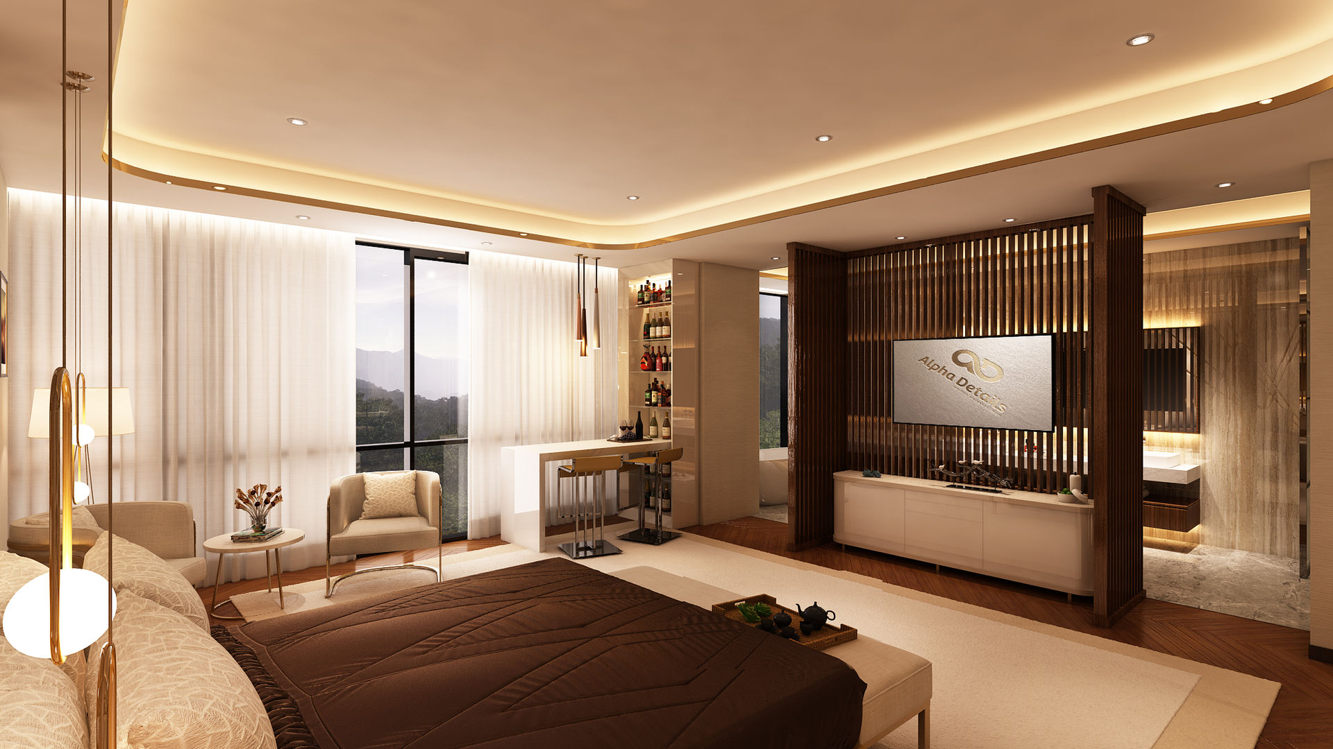 Suite Penthouse Geneva, Alpha Details Alpha Details 臥室