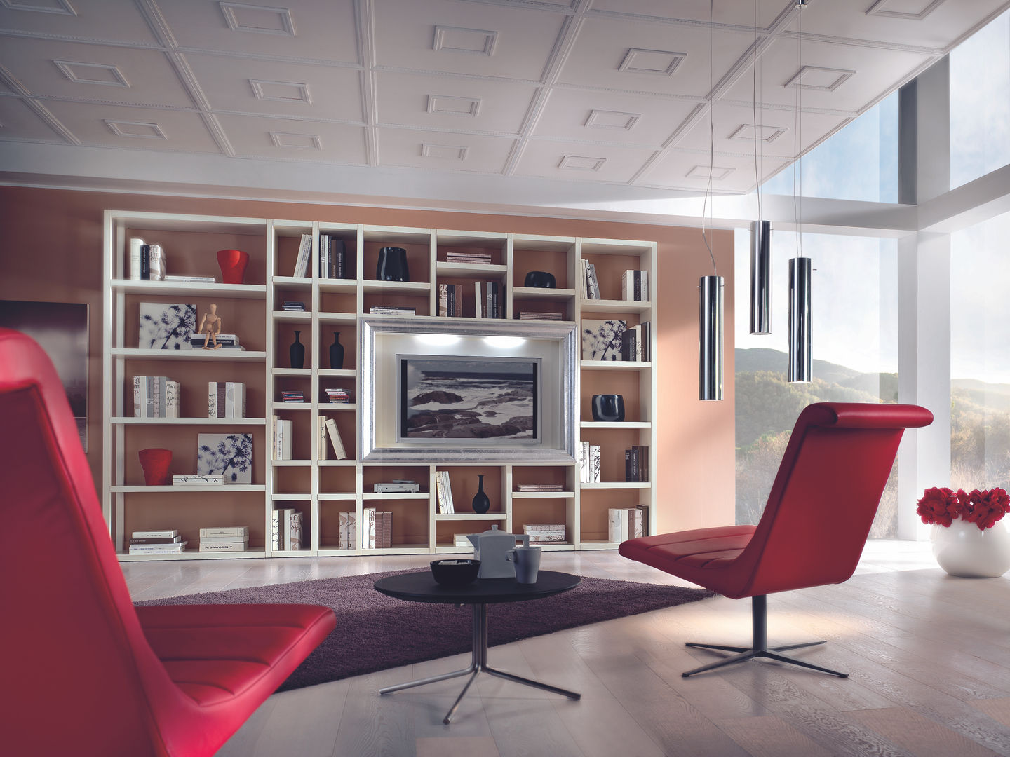 Idee per Pareti Attrezzate Moderne, Classiche e Contemporanee, Idea Stile Idea Stile Salas de estar modernas