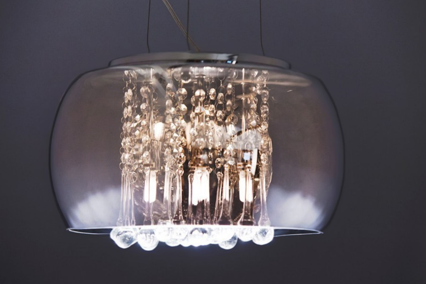 crystals single pendant ceiling light Luxury Chandelier LTD Ruang Makan Modern Kaca