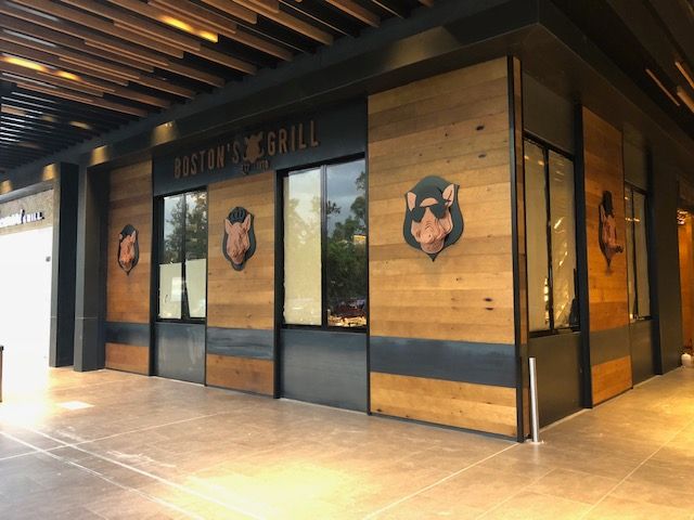 Restaurante Boston Grill Acoxpa, EA ARCHITECTURE & FURNITURE EA ARCHITECTURE & FURNITURE Modern walls & floors Wood Wood effect Wall & floor coverings