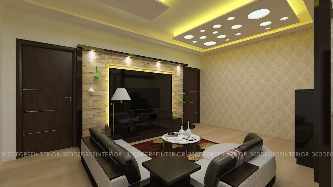 Living & dinning 360 Degree Interior Modern living room