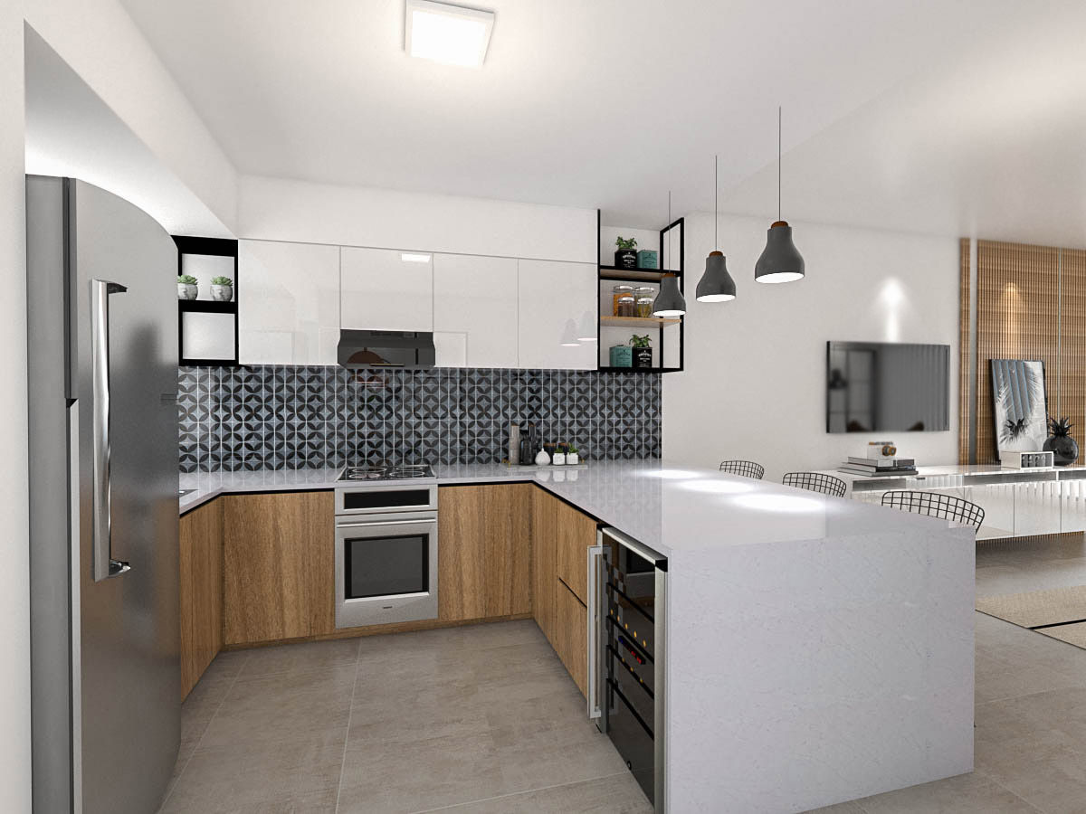 Obra Dorrego - Diseño Departamento 3 ambientes, Bhavana Bhavana Built-in kitchens Marble