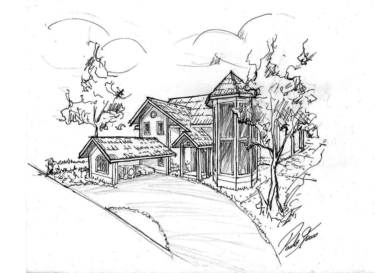 Croquis Paulo Stocco Arquiteto Casas familiares desenho,croqui,sketch,a mao livre