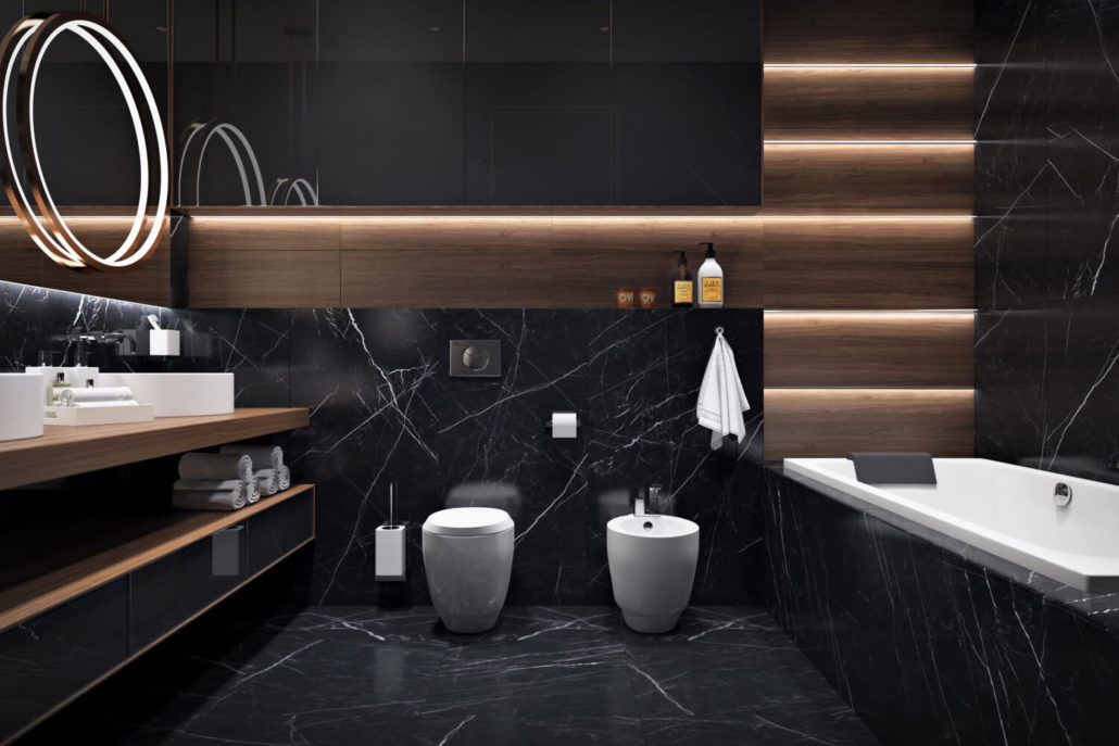 ЖК «ReForm (РеФорм)», Студия дизайна "INTSTYLE" Студия дизайна 'INTSTYLE' Scandinavian style bathrooms Tiles