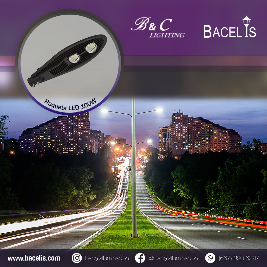 Raqueta LED 100w Bacelis iluminación Casas modernas Aluminio/Cinc