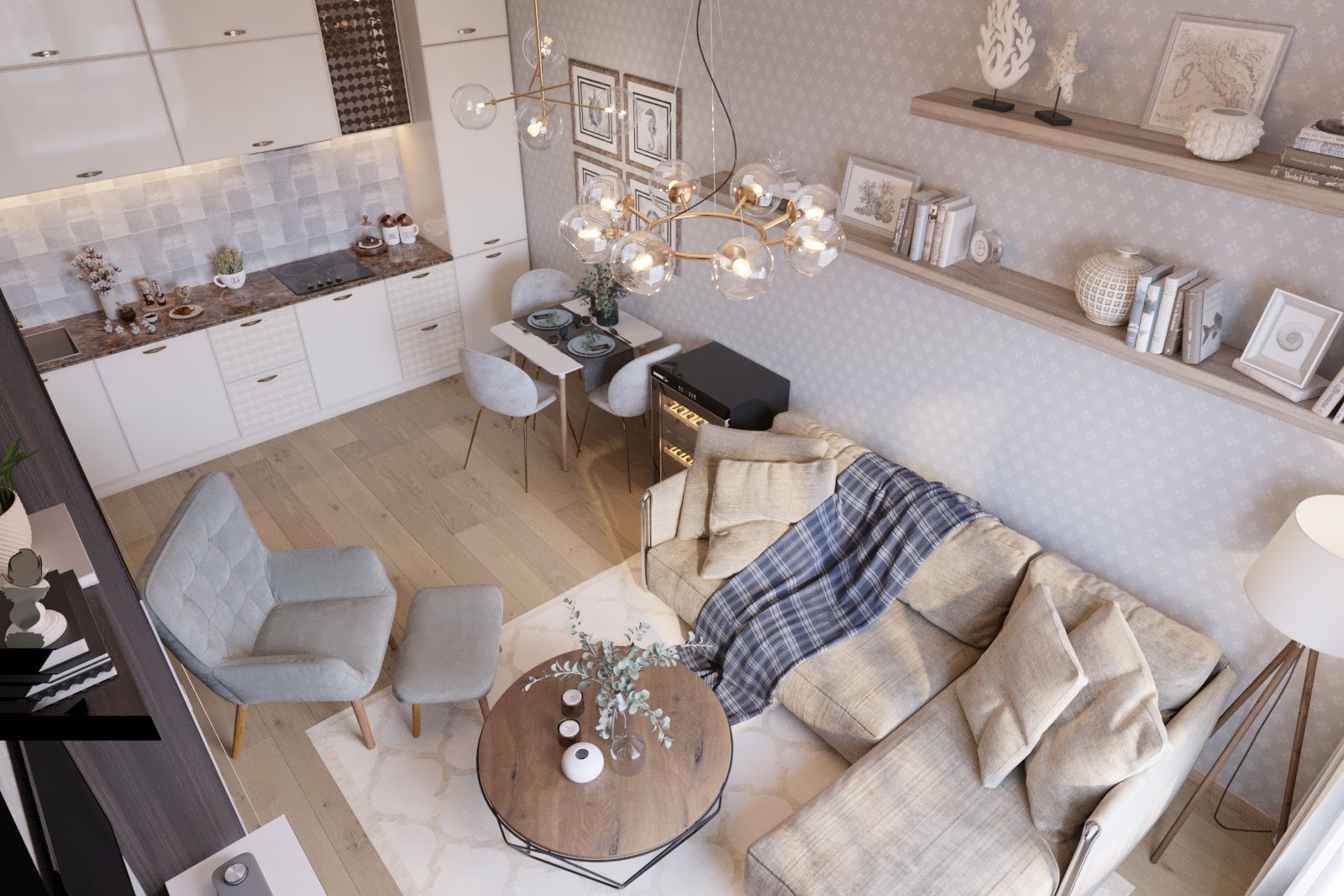 ЖК «Черняховского-19», Студия дизайна "INTSTYLE" Студия дизайна 'INTSTYLE' Classic style living room Wood Wood effect