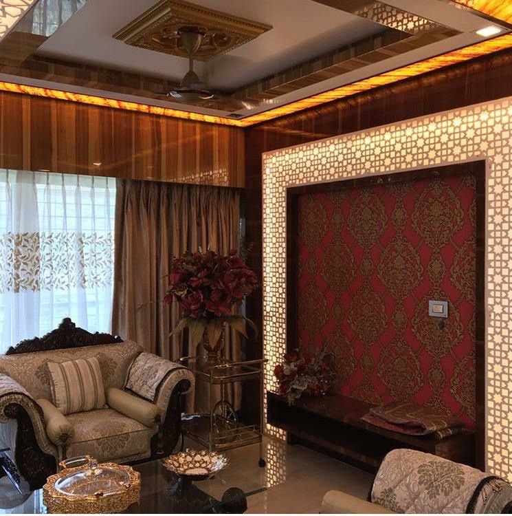 Orchard Ghatkopar Project, Six Elms Interiors Six Elms Interiors Asian style living room