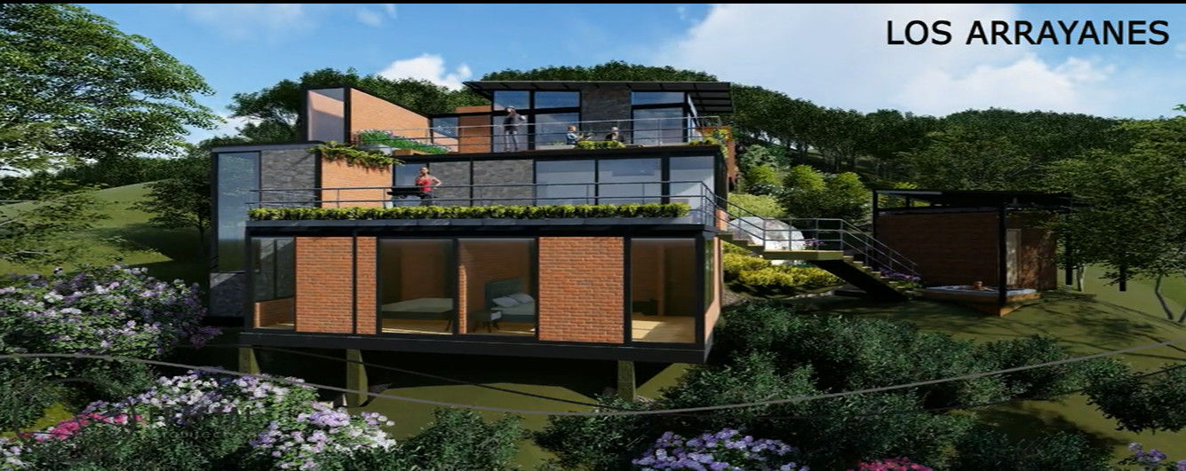 Casa campestre Los arrayanes , FRACTAL Arquitectura FRACTAL Arquitectura 전원 주택 합판