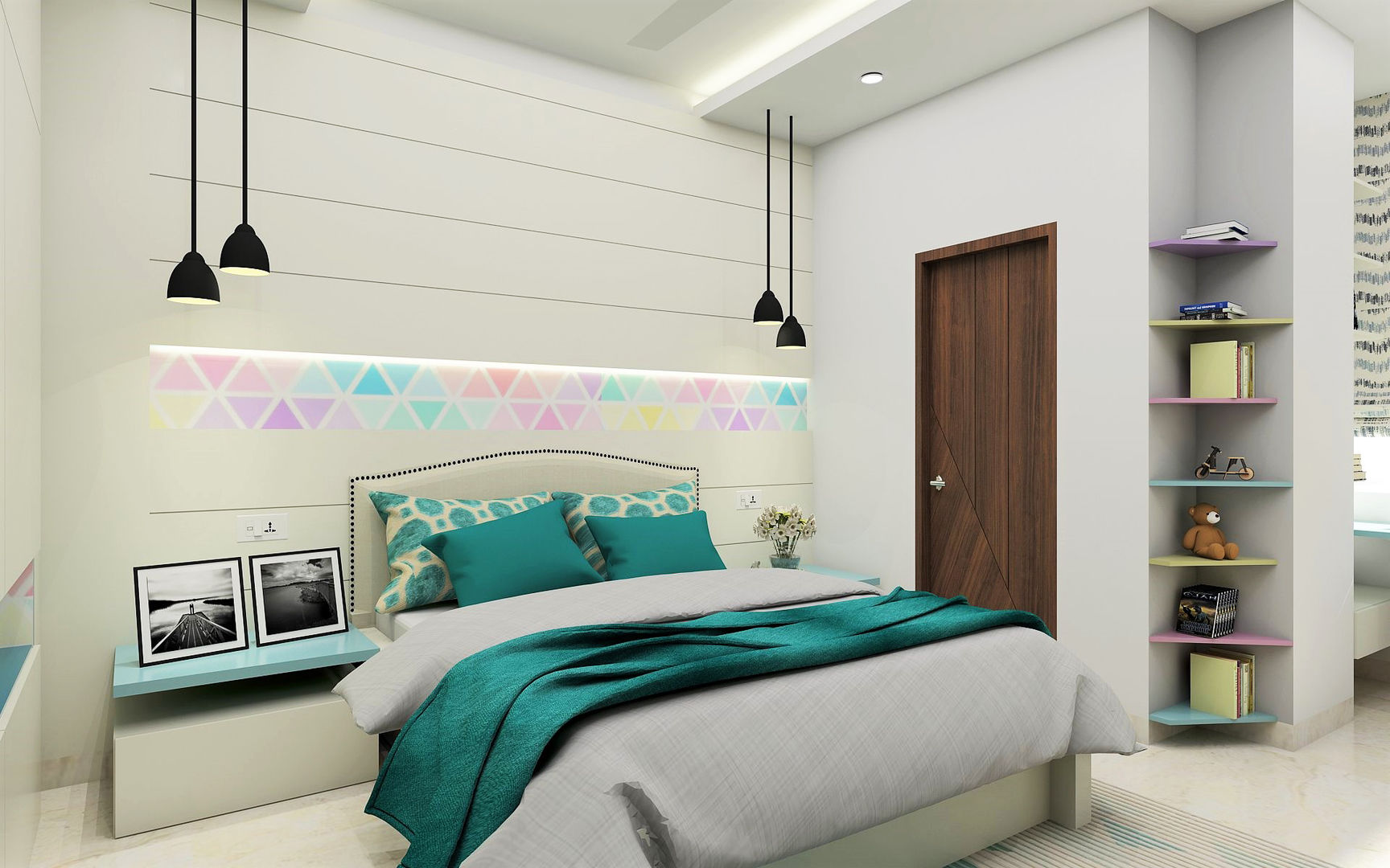 Teenage Girl Bedroom- lively and colourful Tanish Dzignz Modern Bedroom