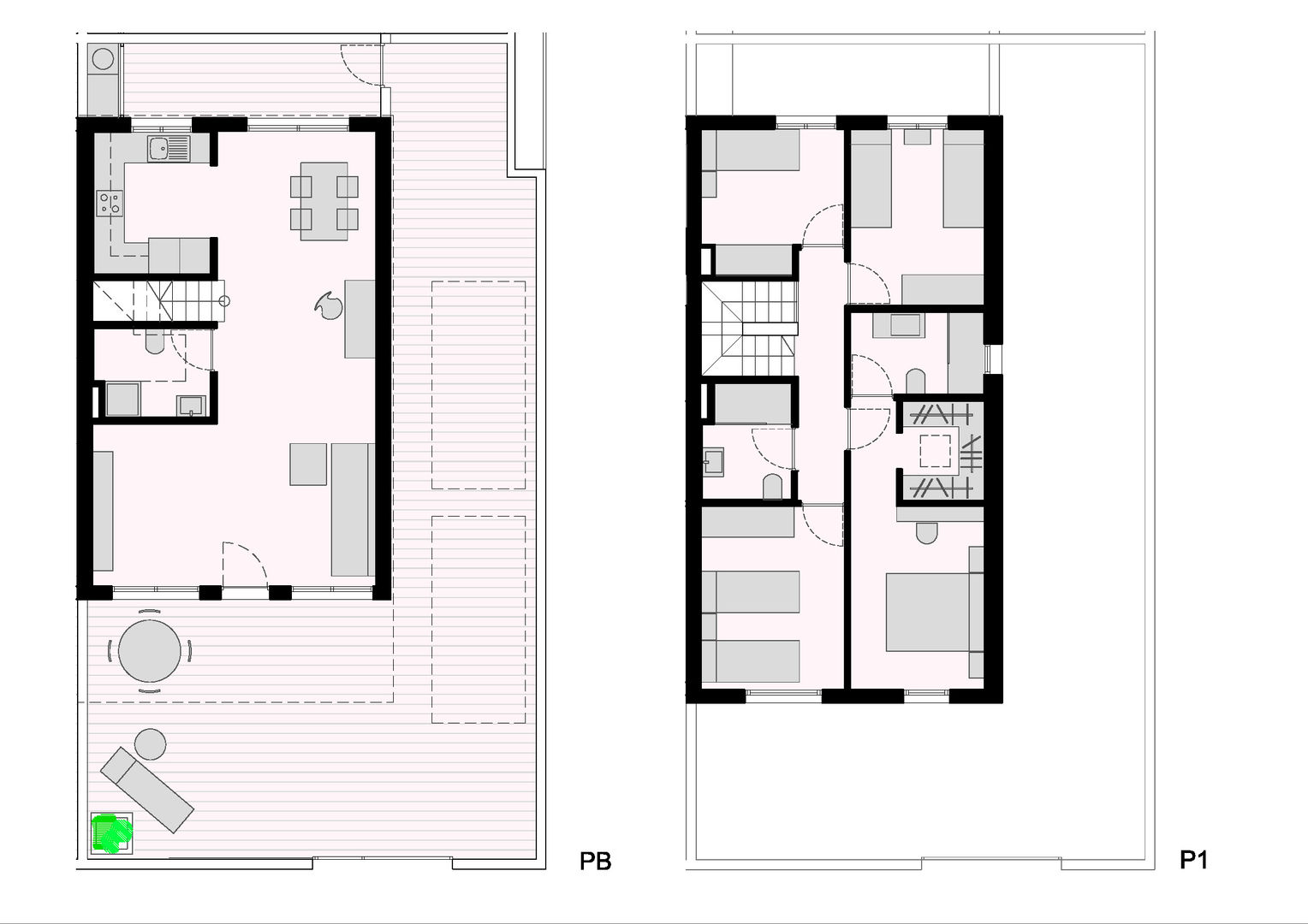 Planta de distribución adosado ARQUIJOVEN SLP Conjunto residencial