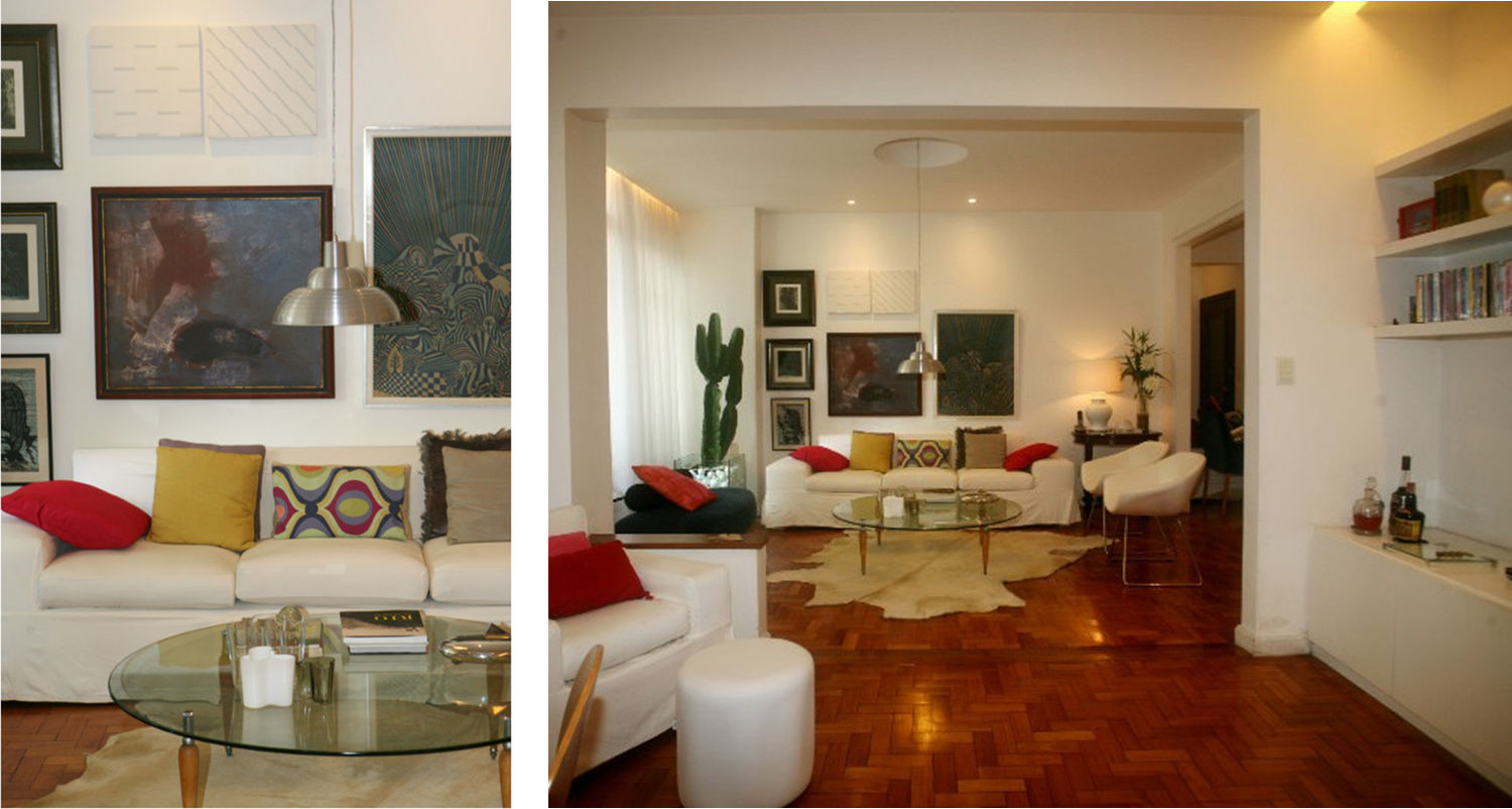 Apartamento RHL, Viviane Cunha Arquitetura Viviane Cunha Arquitetura Salas de estar modernas