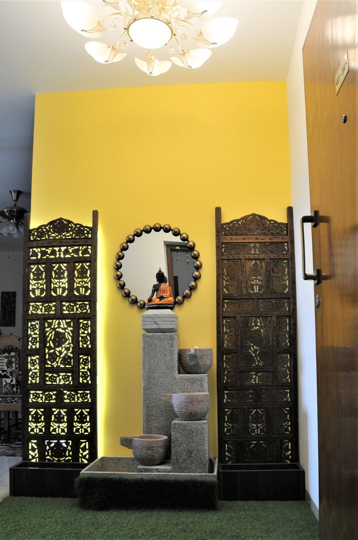 Ethnic & Contemporary yet Modern, 3A Architects Inc 3A Architects Inc Eclectic style corridor, hallway & stairs ٹھوس لکڑی Multicolored