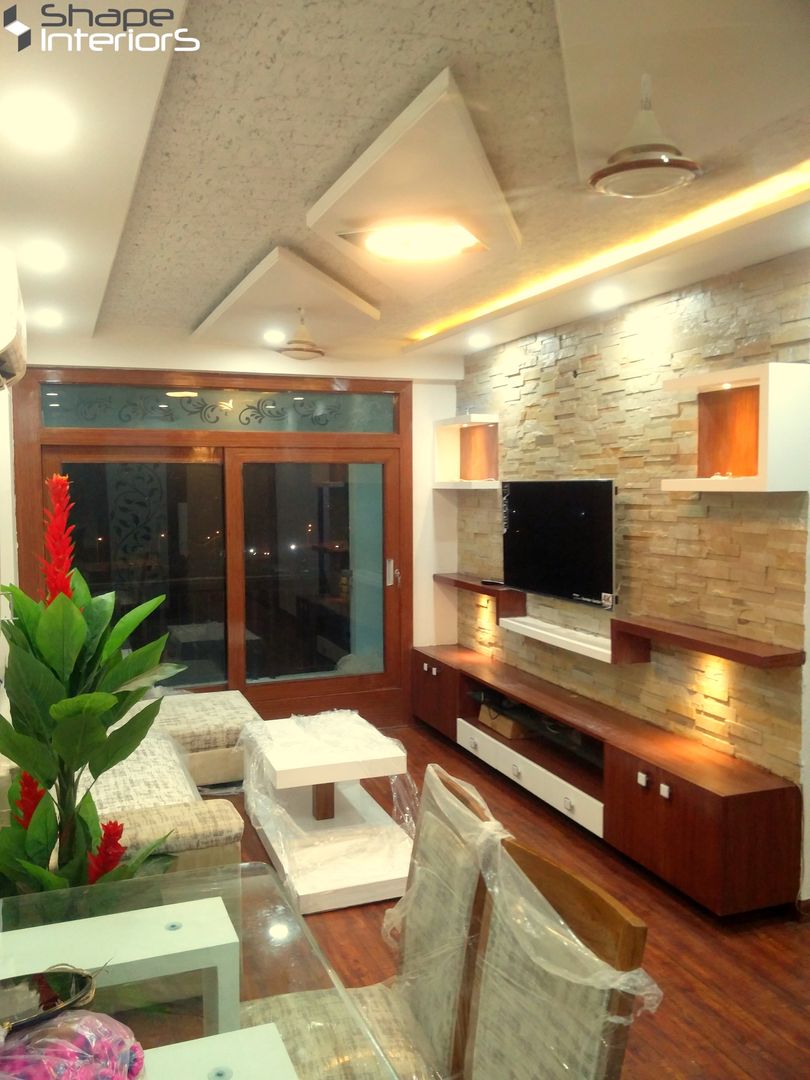 Flat interior in amjer road jaipur, Shape Interiors Shape Interiors 现代客厅設計點子、靈感 & 圖片