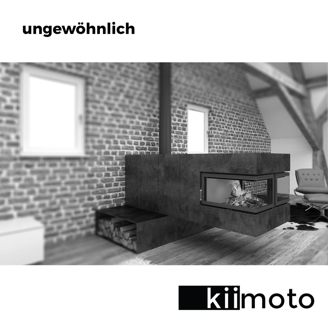 Kamineck kiimoto kamine Minimalistische Wohnzimmer Eisen/Stahl