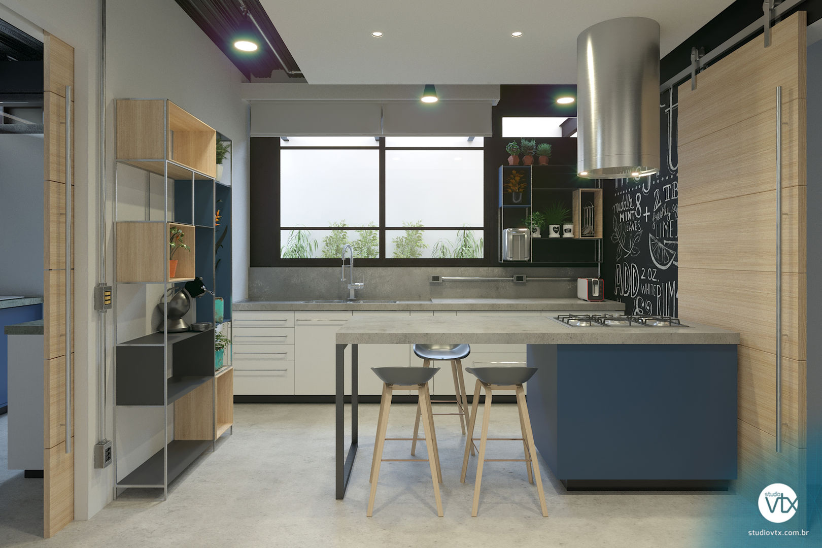 Casa GK, studio vtx studio vtx Industrial style kitchen Concrete