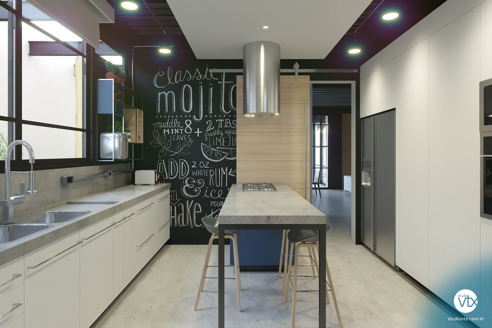 Casa GK, studio vtx studio vtx Cucina in stile industriale Cemento