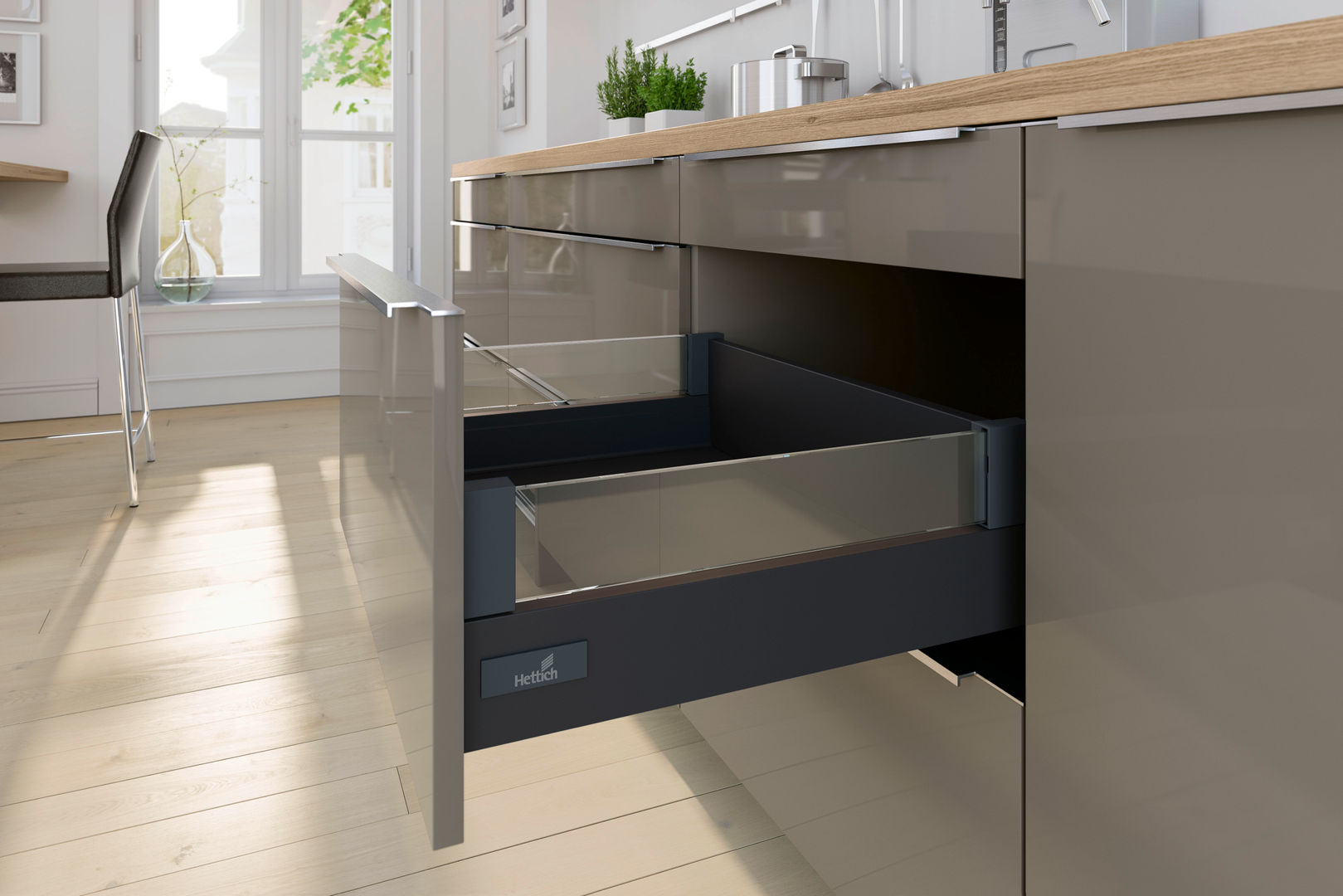 InnoTech Atira de Hettich (cajones), HERRAJES HETTICH S.A DE C.V. HERRAJES HETTICH S.A DE C.V. Rumah Modern Accessories & decoration