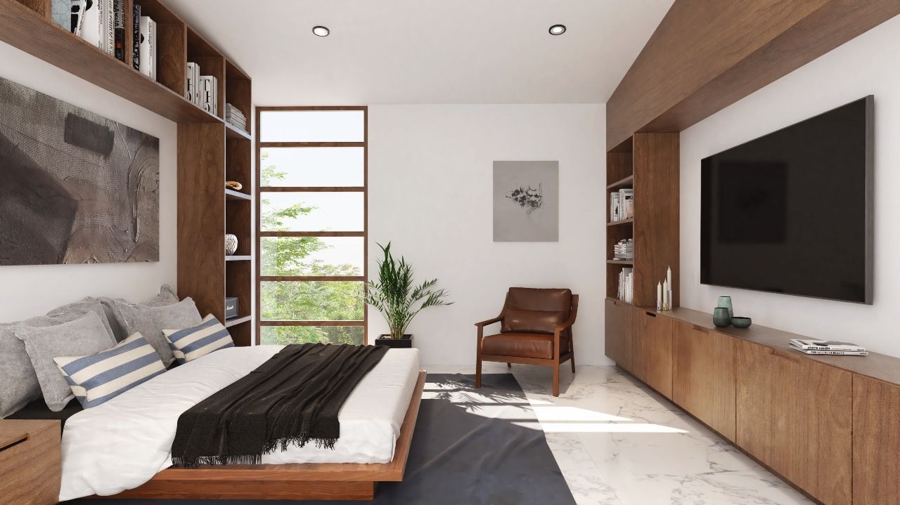 Casa Habitación San Martín del Tajo, de Silva Arquitectos de Silva Arquitectos Minimalist bedroom Wood Wood effect