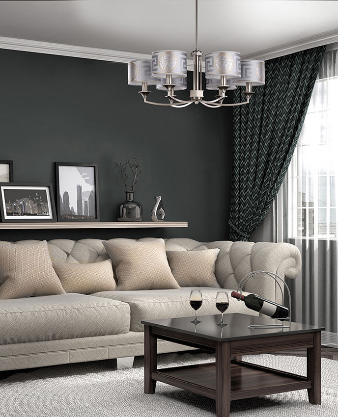 Silver Versace lamp shades for finest living room in modern style Luxury Chandelier LTD Salas modernas Cobre/Bronce/Latón modern home,silver lighting,lighting,home,decoration,grey home