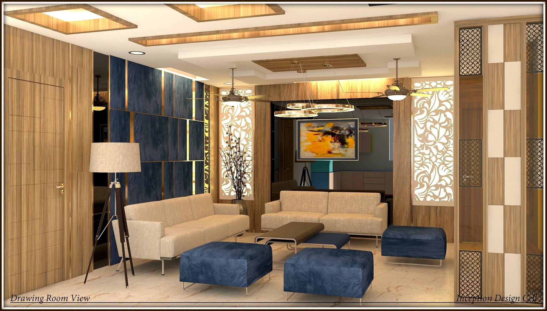 Living Room Inception Design Cell Modern living room ٹھوس لکڑی Multicolored