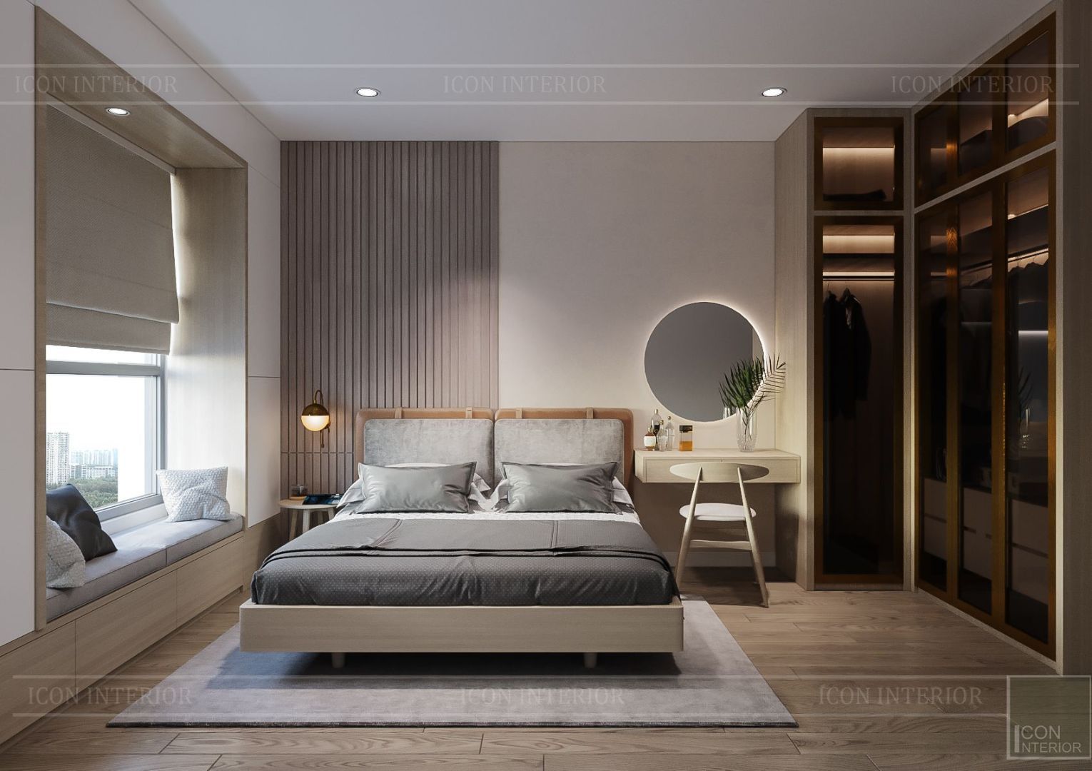 Nội thất phong cách tối giản Minimalism, ICON INTERIOR ICON INTERIOR غرفة نوم