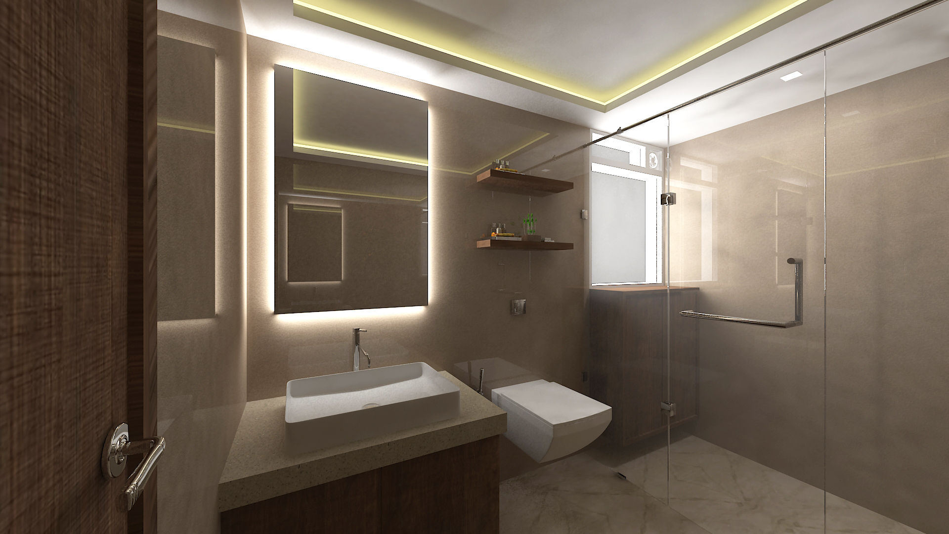 3bhk residence, Nerul Sector 27, SPACE DESIGN STUDIOS SPACE DESIGN STUDIOS Ванна кімната