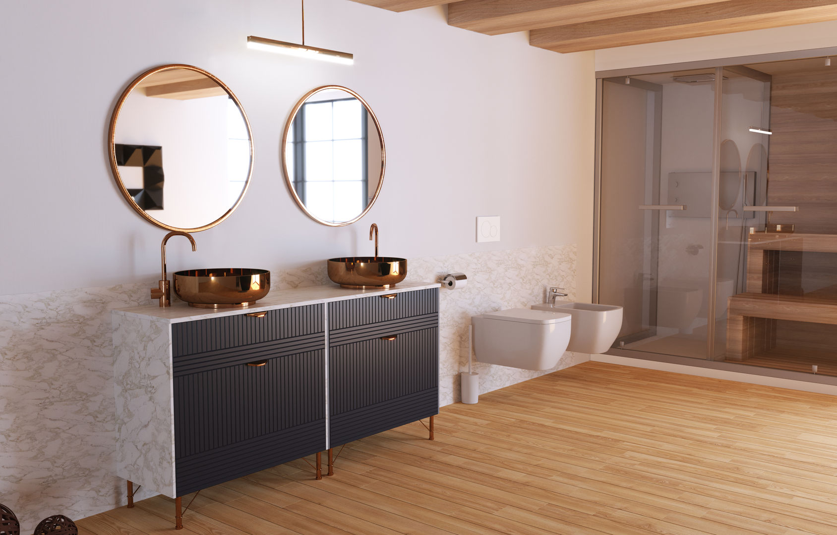 BATHROOM RESTYLING SORAGA, DESIGN107 DESIGN107 Modern bathroom
