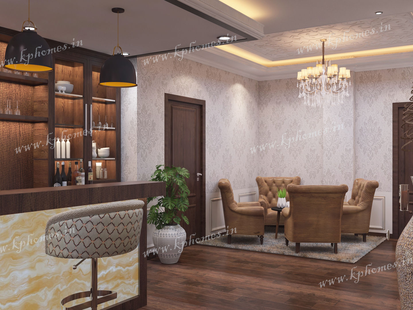 Luxury Apartment - Bar and Lounge Room, Kphomes Kphomes Livings de estilo colonial