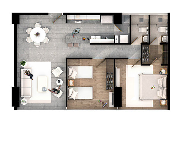 Departamento en Polanco , AAVE Diseño y Construcción AAVE Diseño y Construcción 테라스 주택