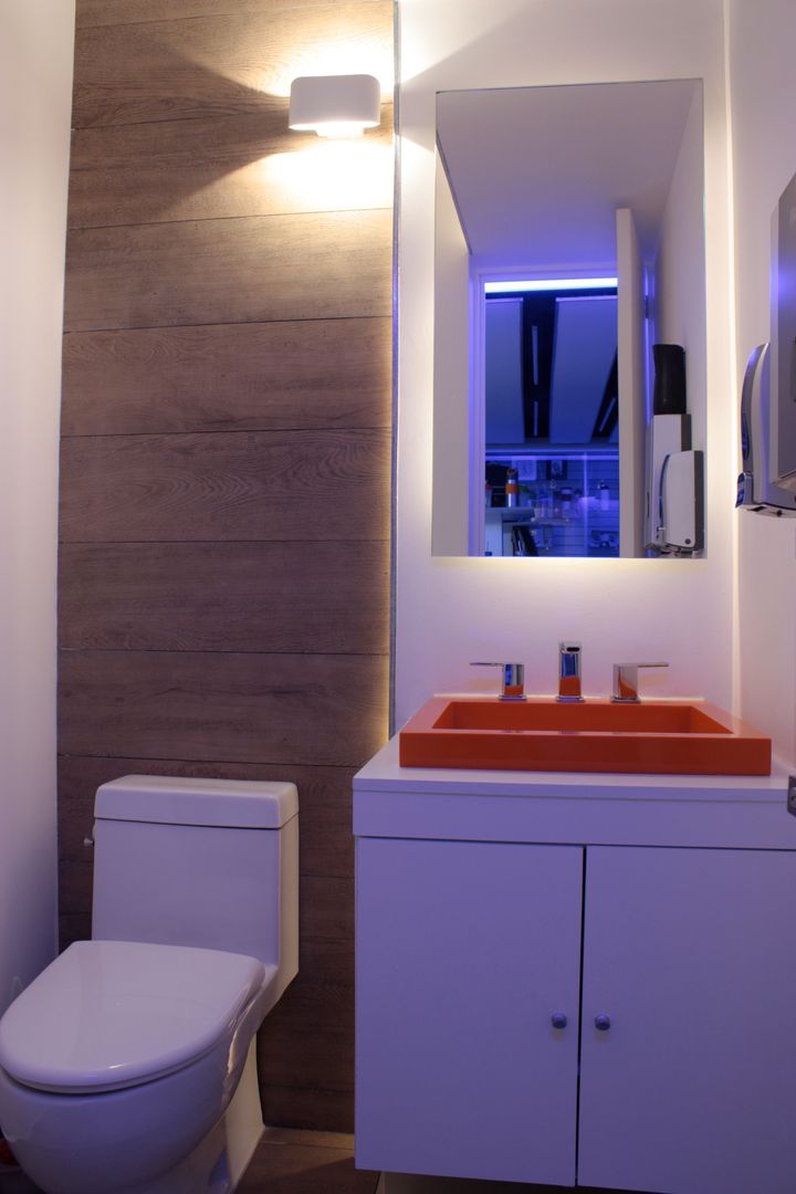 Baño emARTquitectura Arte y Diseño Baños clásicos Concreto baños,mueble para baño,espejor de baños,espejo,espejo con luz,lavamanos