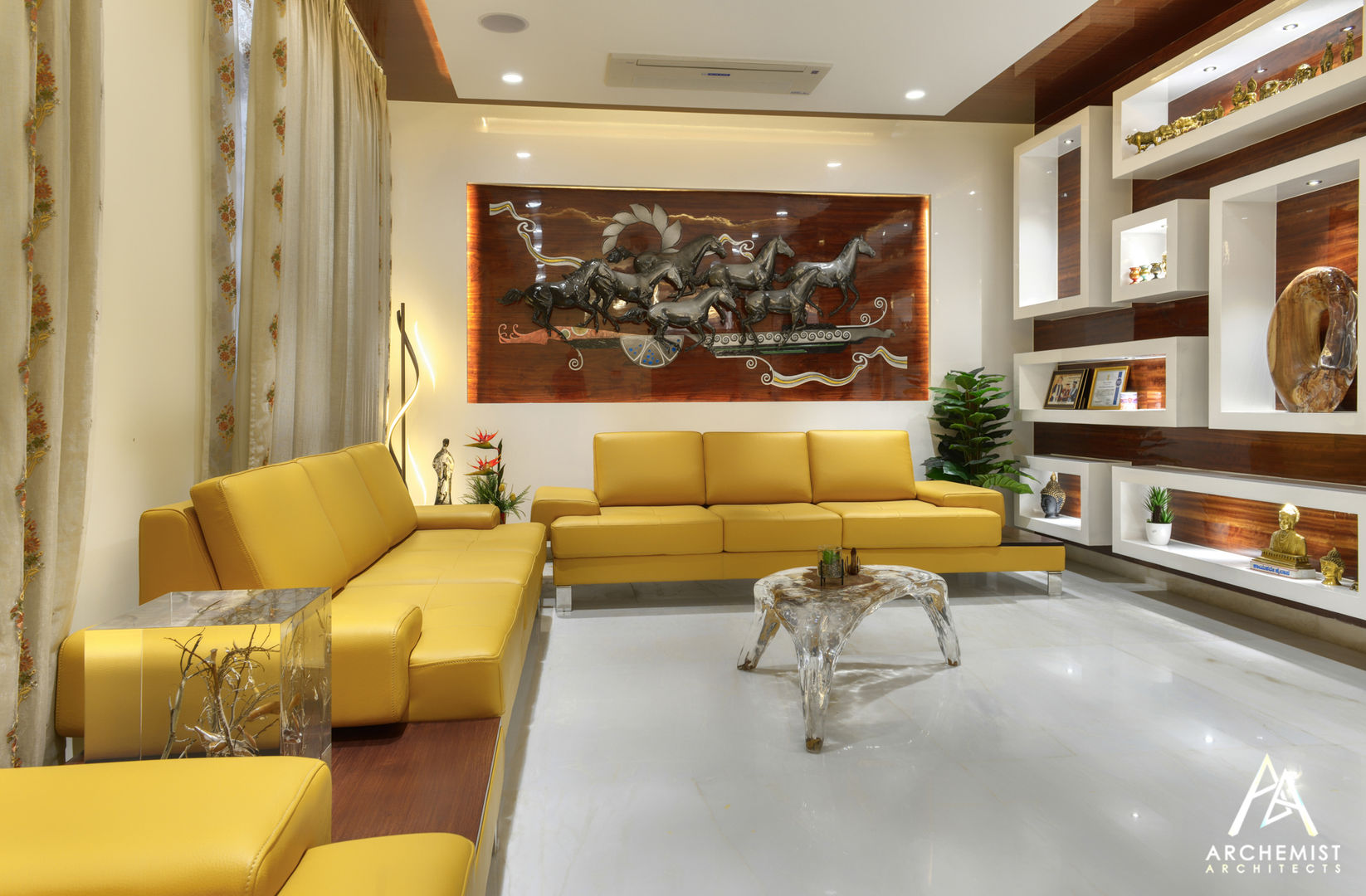 281 Residence, Archemist Architects Archemist Architects Living room Marble