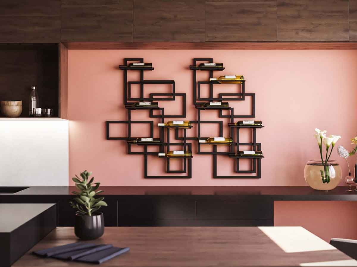 Caos portabottiglie a parete: Design moderno e originale, Damiano Latini srl Damiano Latini srl Moderne keukens Aluminium / Zink