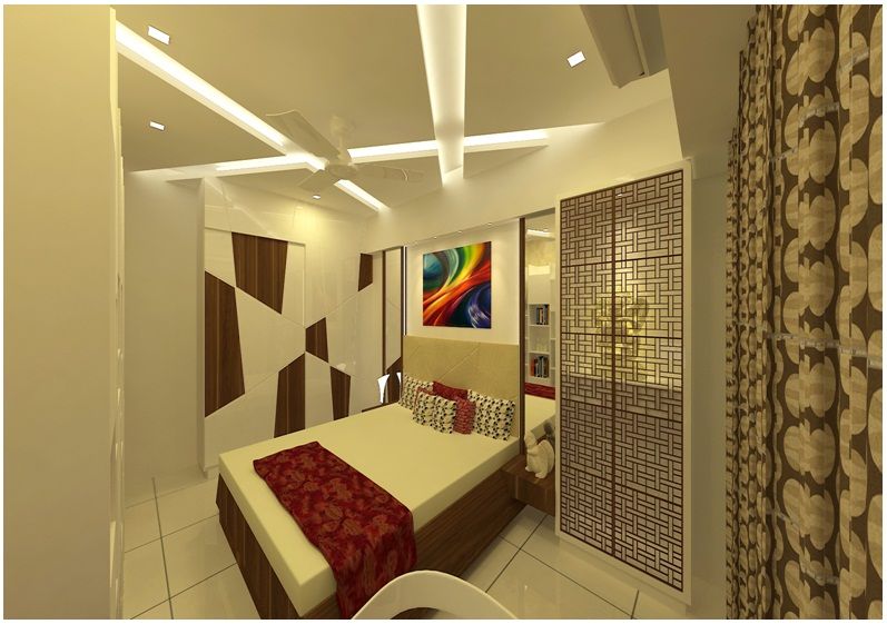 3bhk residence, Andheri, SPACE DESIGN STUDIOS SPACE DESIGN STUDIOS Cuartos de estilo minimalista