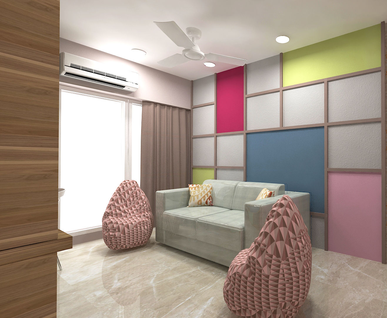 4bhk Residence, Malad, SPACE DESIGN STUDIOS SPACE DESIGN STUDIOS Moderne Schlafzimmer