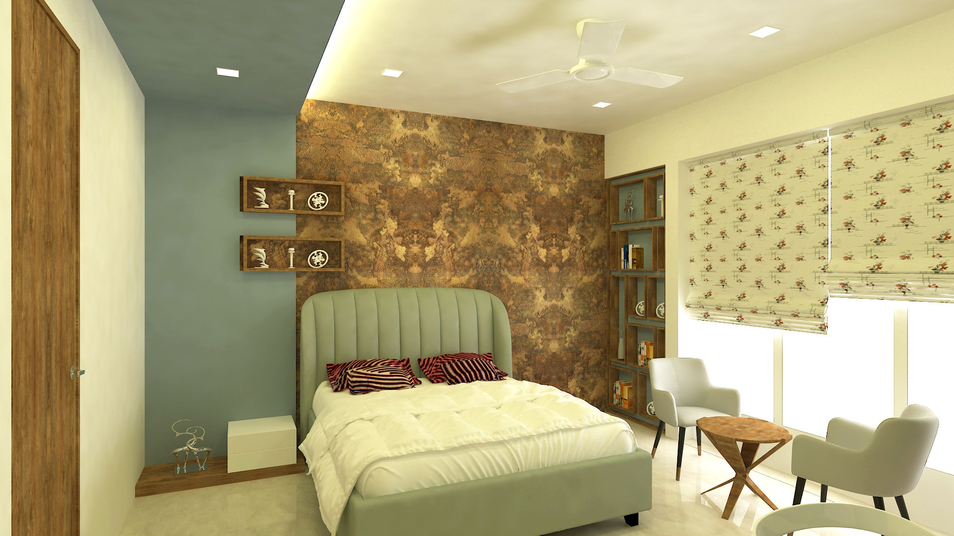 3bhk residence, Nahur, SPACE DESIGN STUDIOS SPACE DESIGN STUDIOS Camera da letto moderna