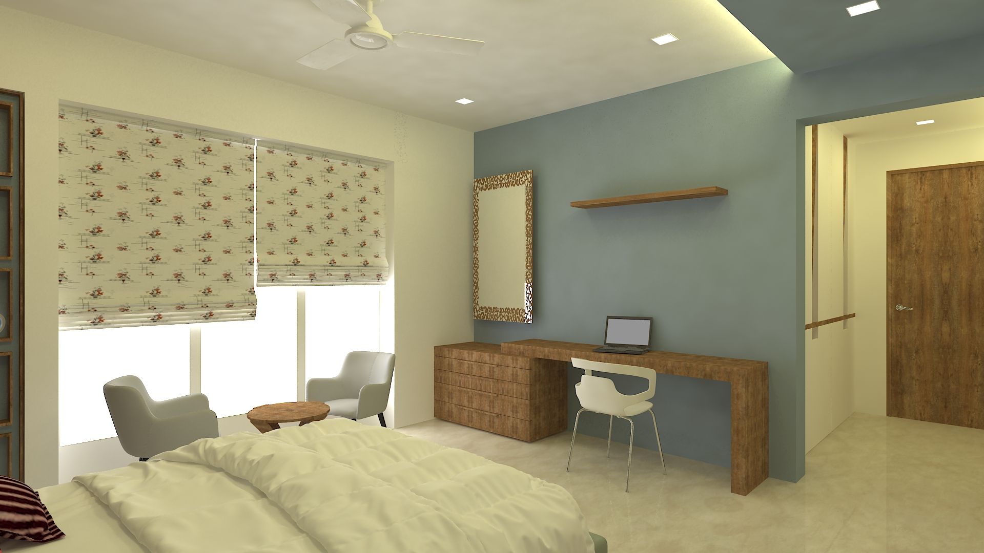 3bhk residence, Nahur, SPACE DESIGN STUDIOS SPACE DESIGN STUDIOS Dormitorios de estilo moderno