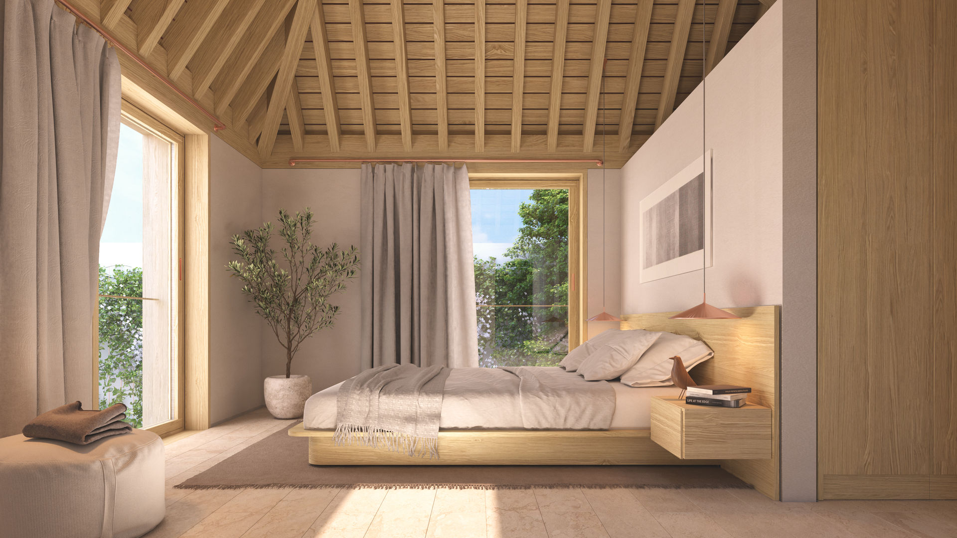 Casa Horcajos, NOEMA studio NOEMA studio Minimalist bedroom Wood Wood effect