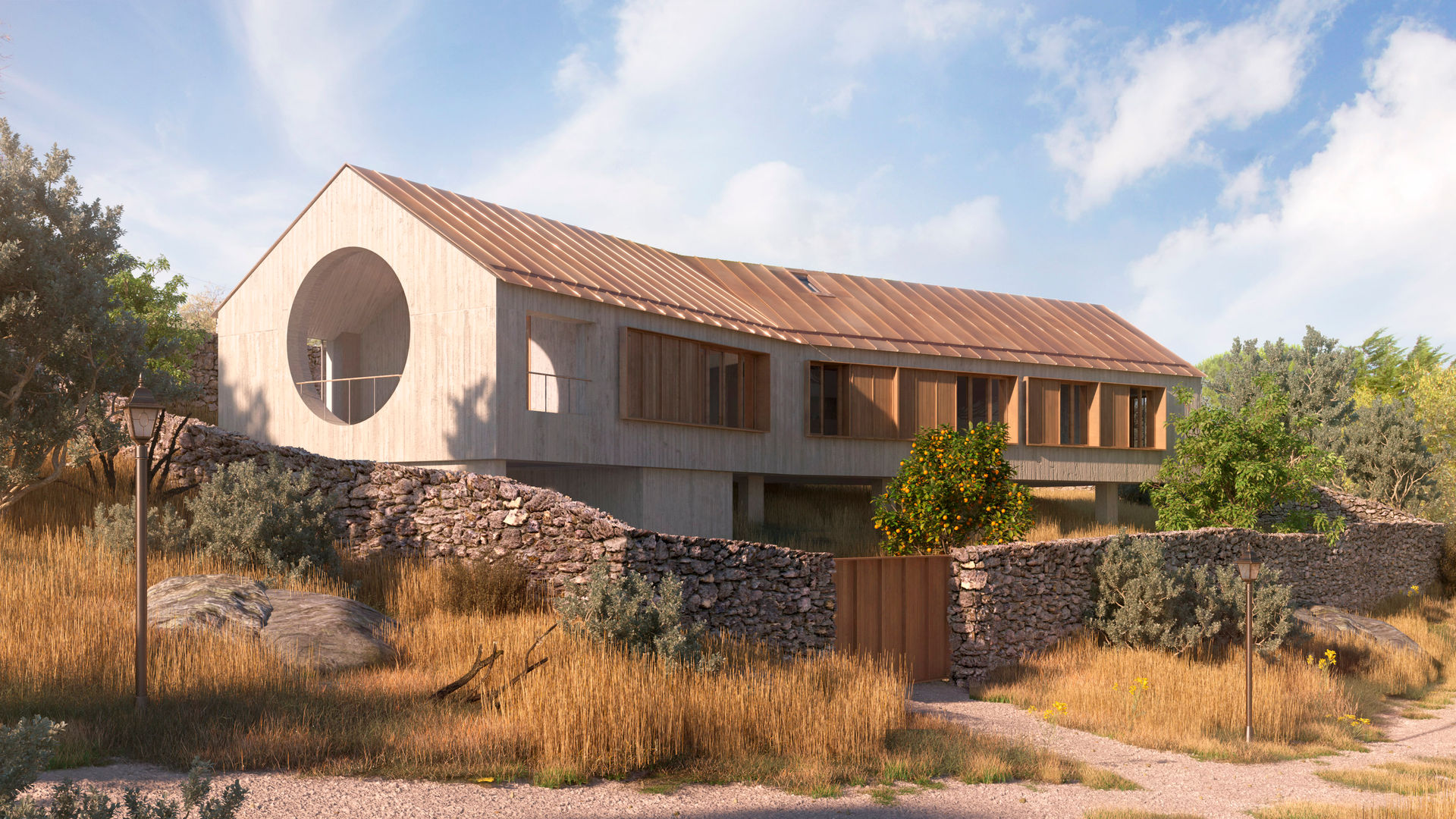 Vivienda bioclimática en Manzanares El Real NOEMA studio Casas unifamiliares Concreto