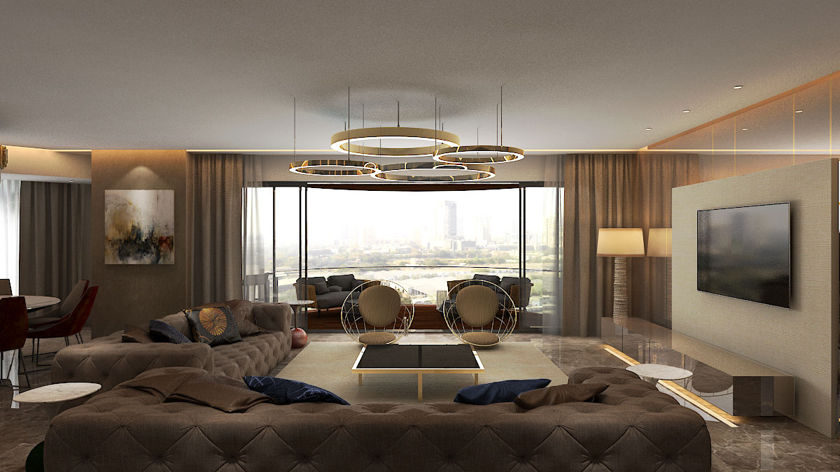 Luxury Apartment design, Ashleys Ashleys Salas de estar modernas