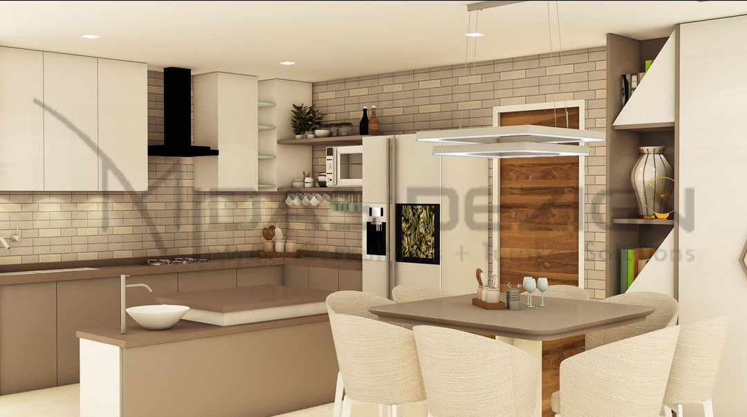 Open Kitchen with dining space Midas Dezign Modern kitchen