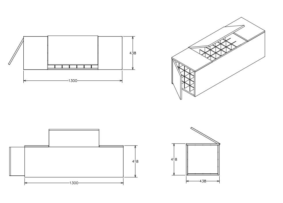 PLANO CONTRUCTIVO BANCA/ CAVA Mulizh Decor Studio